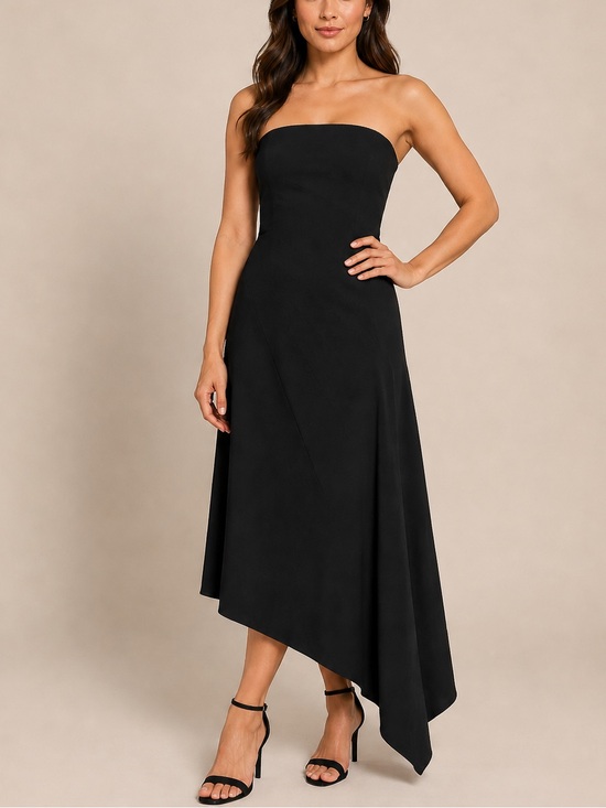 BCBGMaxAzria Dresses & Skirts - BCBGMAXAZRIA Black Strapless Asymmetrical Hem Formal Dress Gown Size 8